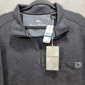 Tommy Bahama Mens 1XL TGG Night Cap Haystack Half Zip BT‎ Pullover NEW